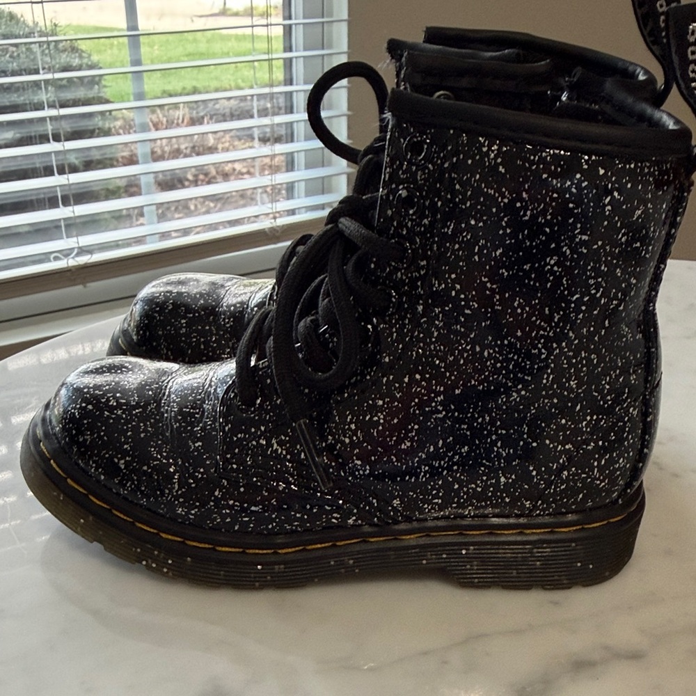Dr. Martens Black Sparkle Leather Boots - Picture 7 of 8